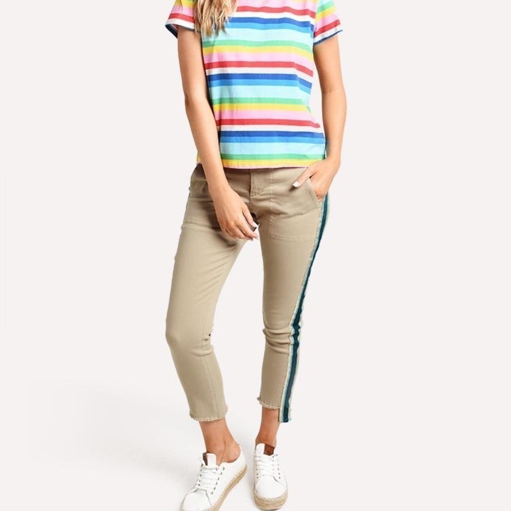 PAM&GELA UNIFORM SIDE STRIPE STEP HEM TWILL PANT